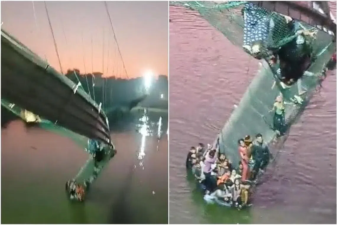There were more than 400 people on it when a 150-year-old suspension bridge collapsed in the Indian state of Gujarat in 2022.