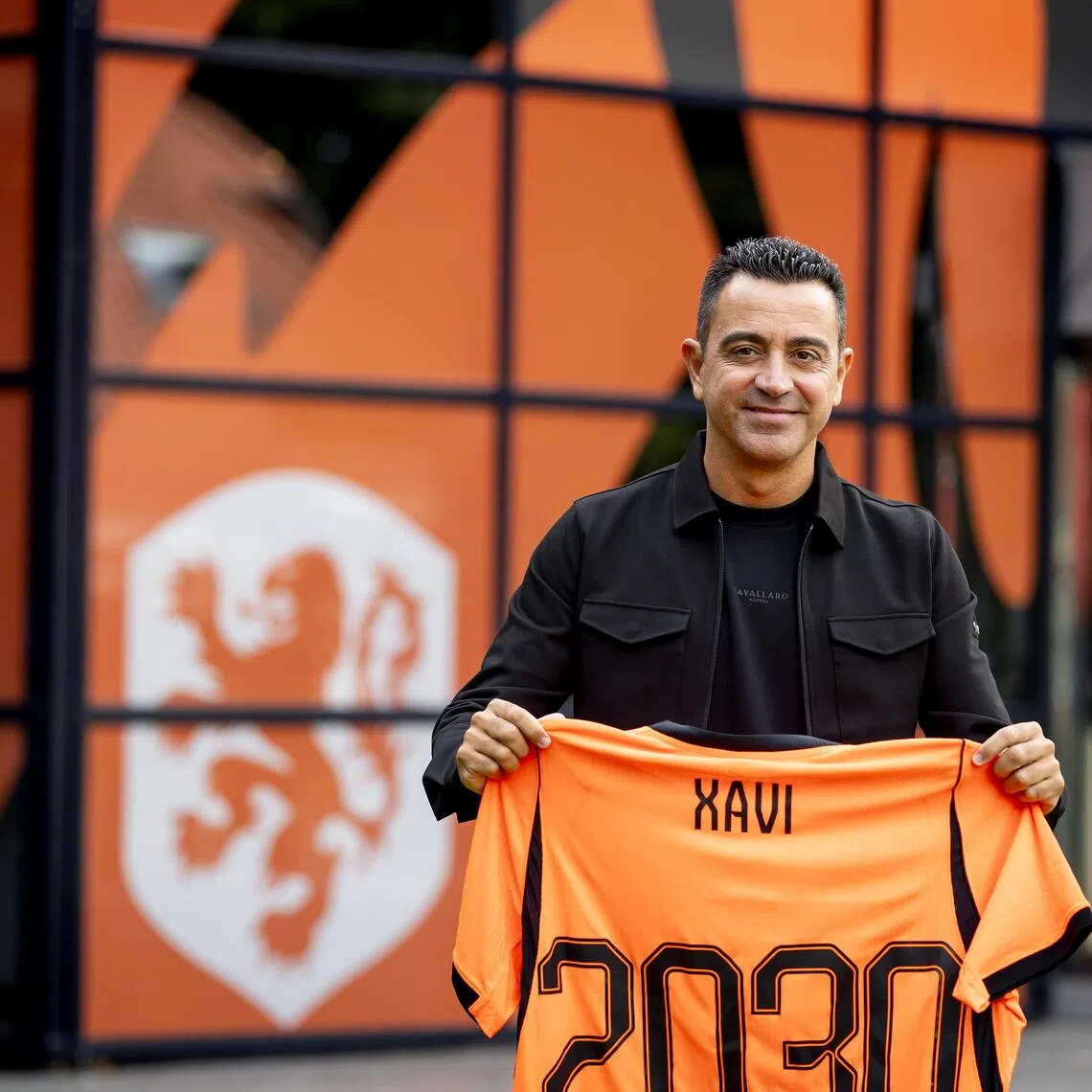 Xavi Hernandez at his presentation as the head coach of the Dutch national team in Zeist, Netherlands, on Aug 25.