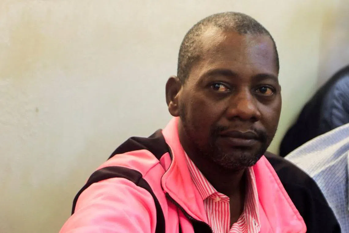 FILE PHOTO: Paul Mackenzie, 50, a Kenyan cult leader accused of ordering his followers of the members of the Good News International Church to starve themselves to death in Shakahola forest, appears at Malindi Law Courts, in Malindi, Kenya, May 2, 2023. REUTERS/Stringer BEST QUALITY AVAILABLE/File Photo
