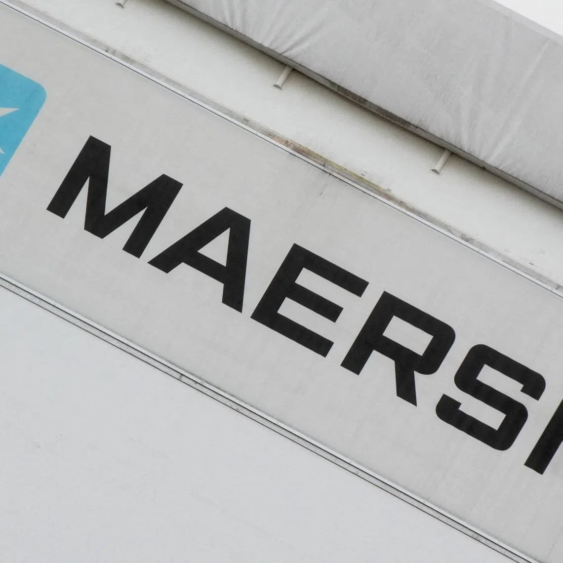 FILE PHOTO: A sign for Maersk outside their offices in Copenhagen, Denmark, December 19, 2025. REUTERS/Tom Little/File Photo