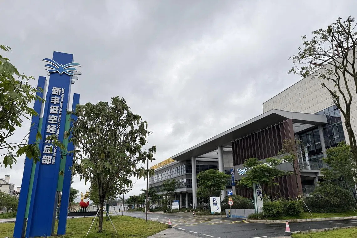 The "Xinfeng Low-Altitude Economy Headquarters", for drone-related companies and activities, opened in the Guangdong county in 2024.

ST PHOTO: JOYCE ZK LIM