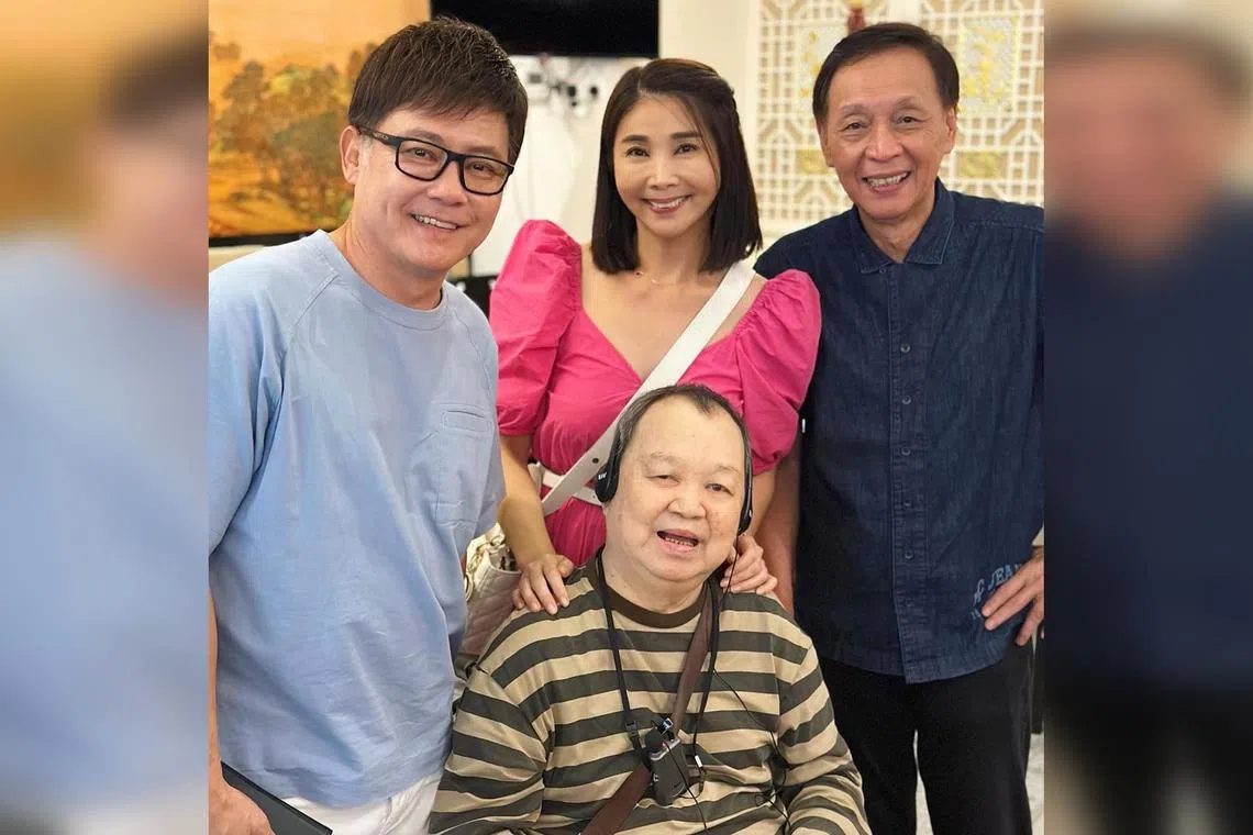 (Clockwise from left) Actors Wang Yuqing, Chen Xiuhuan, Hong Guorui and Tang Hu at a gathering of local artistes in September 2023.