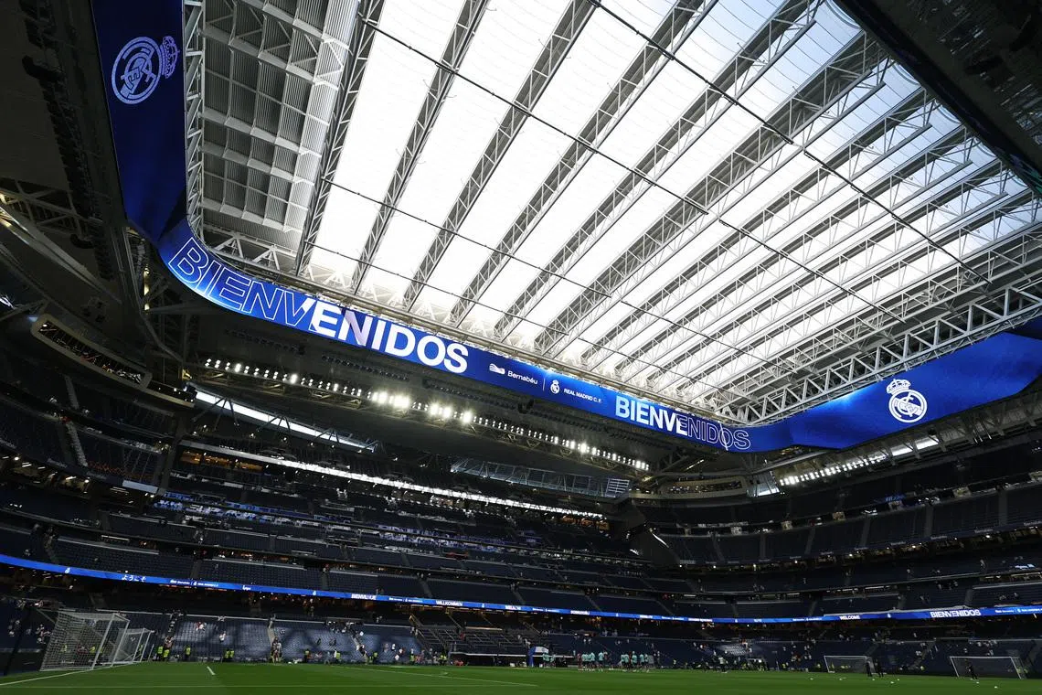 FILE PHOTO: Soccer Football - LaLiga - Real Madrid v Athletic Bilbao - Santiago Bernabeu, Madrid, Spain - May 23, 2026 General view inside the stadium before the match REUTERS/Kacper Pempel/File Photo