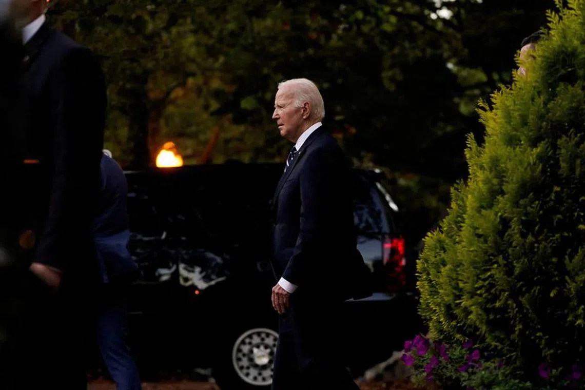 FILE PHOTO: U.S. President Joe Biden leaves Mass at Holy Trinity Catholic Church in Washington, U.S., October 7, 2023. REUTERS/Elizabeth Frantz/File Photo