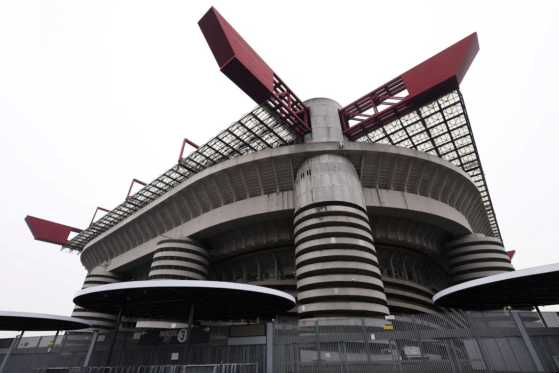 A general view of San Siro Stadium, which will host the opening ceremony of the Milano Cortina Winter Olympic Games 2026, in Milan, Italy, January 30, 2025 REUTERS/Claudia Greco