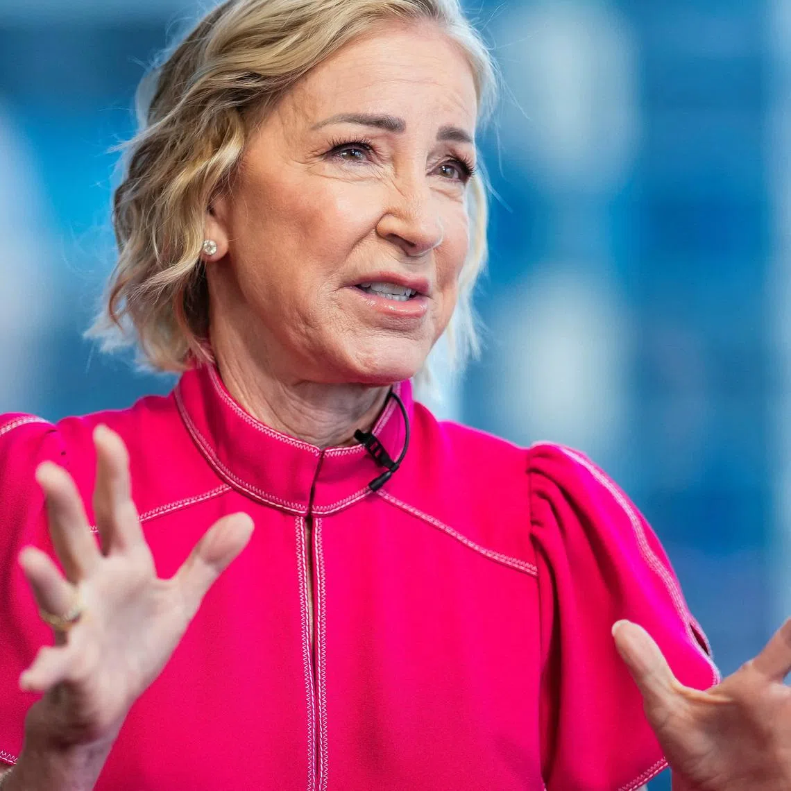 Tennis legend Chris Evert speaks during an interview with Reuters in New York City, U.S., June 10, 2026. REUTERS/Eduardo Munoz