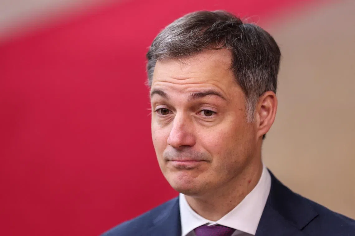 FILE PHOTO: Belgian Prime Minister Alexander De Croo looks on as he attends a European Union leaders summit in Brussels, Belgium March 21, 2024. REUTERS/Johanna Geron/File Photo