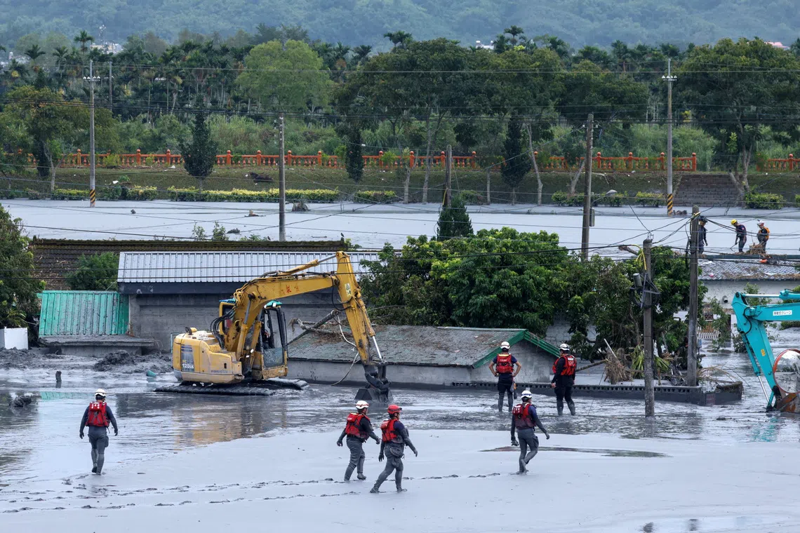 Super Typhoon Ragasa pounded Taiwan on Sept 23 with torrential rain, flooding a nearby town and trapping more than 260 people. 