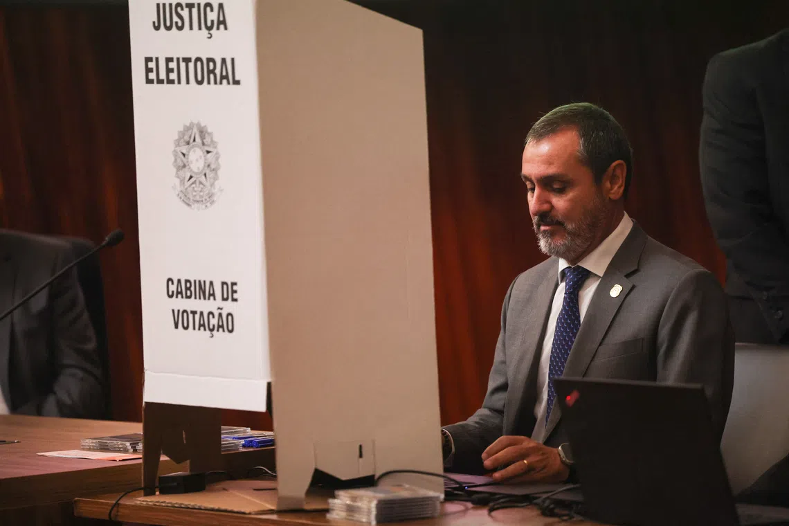 FILE PHOTO: Brazil's Director-General of the Federal Police Andrei Rodrigues attends a ceremony to digitally sign and seal the electoral systems that will be used in Brazil's general elections, in Brasilia, Brazil, September 4, 2026. REUTERS/Adriano Machado/File Photo