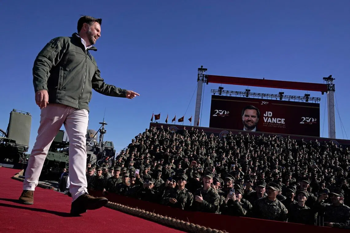 US Vice-President J.D. Vance used a speech in front of hundreds of Marines to attack Democrats over the government shutdown.