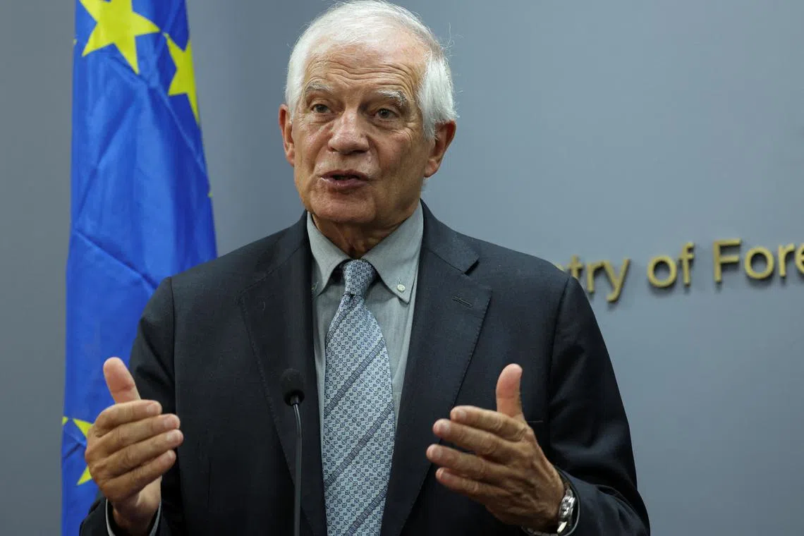 European Union foreign policy chief Josep Borrell attends a press conference with Lebanon's caretaker Foreign Minister Abdallah Bou Habib (not seen) at the Ministry of Foreign Affairs, in Beirut, Lebanon September 12, 2024. REUTERS/Mohamed Azakir/ File Photo