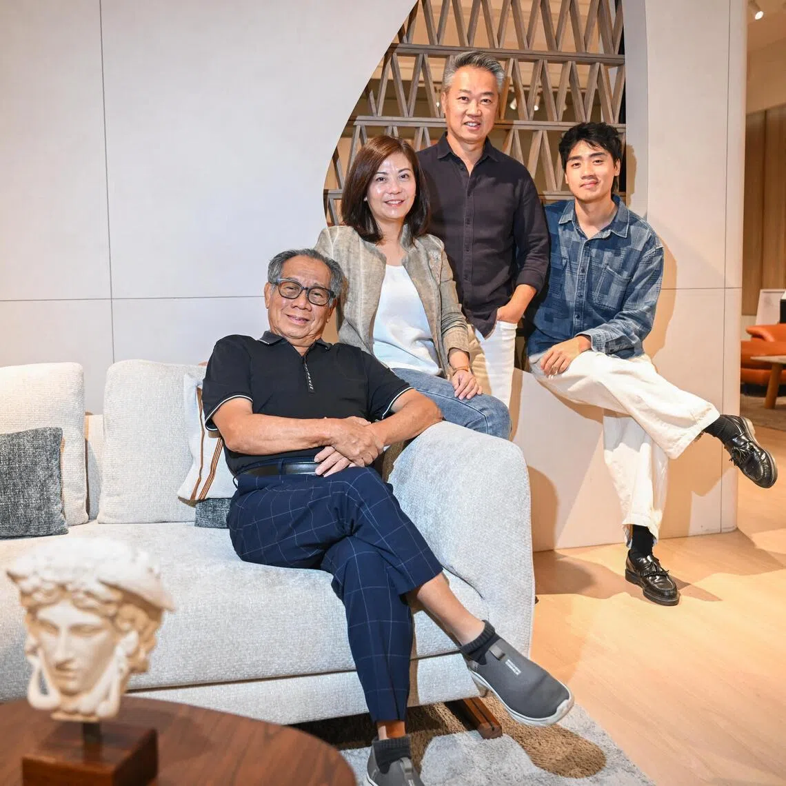 The three-generation Cellini family include founder-chairman Tan Cheng Whatt; his daughter and regional marketing director Janice Tan; son-in-law and group managing director Jason Hong; and grandson Tyrus Hong who joined the company in June as a product designer.