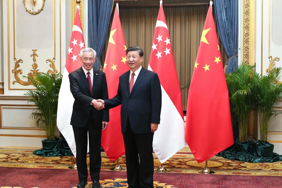 PM Lee Hsien Loong meeting Chinese President Xi Jinping in Bangkok on Nov 17.