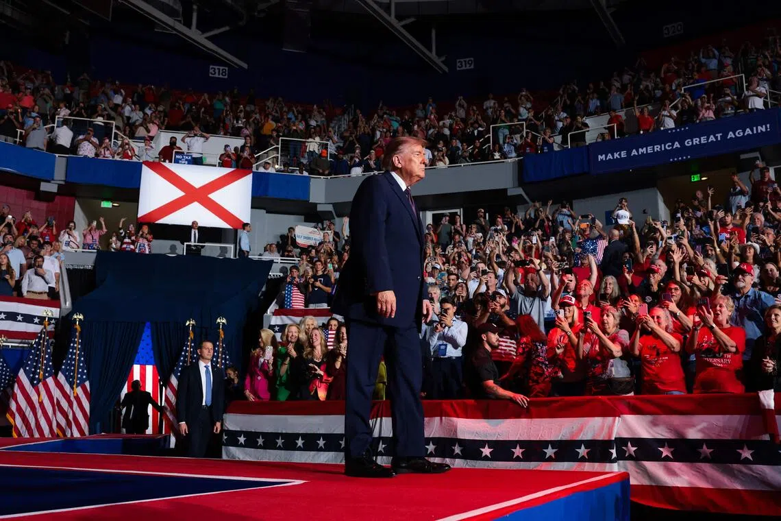 Trump touts investment projects in pitch to deep-red Alabama