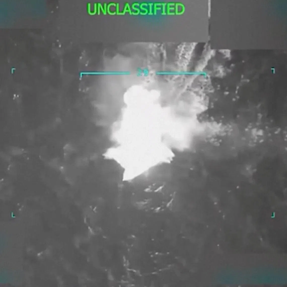 A vessel, which U.S. President Donald Trump said was transporting illegal narcotics and heading to the U.S., is struck by the U.S. military as it navigates in the southern Caribbean, in this still image obtained from video posted by U.S. President Donald Trump on Truth Social and released September 2, 2025. DONALD TRUMP VIA TRUTH SOCIAL/Handout via REUTERS  Verification lines:  Reuters conducted initial checks on the video, including a review of its visual elements using a manipulation detection tool, which did not show evidence of manipulation. However, thorough verification is an ongoing process, and Reuters will continue to review the footage as more information becomes available.