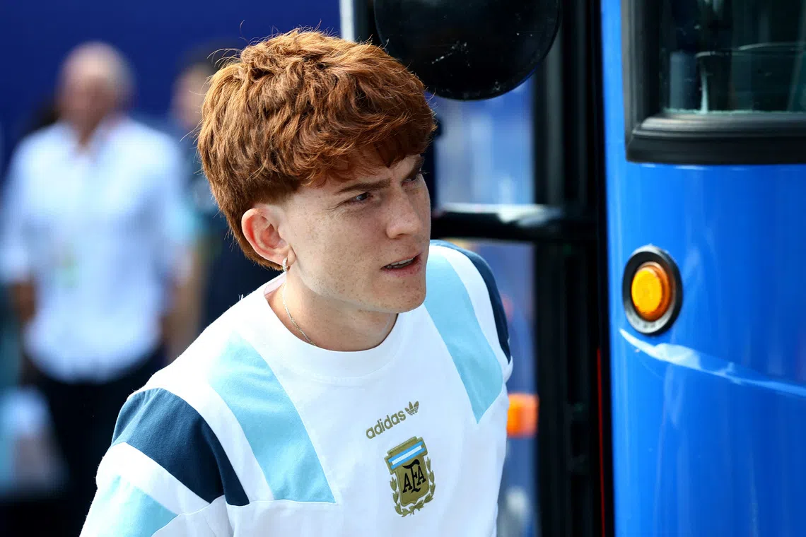 Soccer Football - FIFA World Cup 2026 - Round of 32 - Argentina v Cape Verde - Miami Stadium, Miami Gardens, Florida, U.S. - July 3, 2026 Argentina's Valentin Barco arrives at the stadium before the match REUTERS/Marco Bello/File Photo