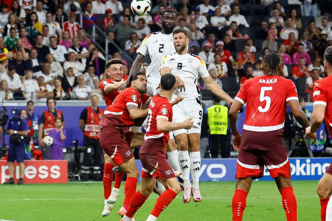 Soccer Football - Euro 2024 - Group A - Switzerland v Germany - Frankfurt, Germany - June 23, 2024 Germany's Niclas Fullkrug scores their first goal REUTERS/Wolfgang Rattay     TPX IMAGES OF THE DAY