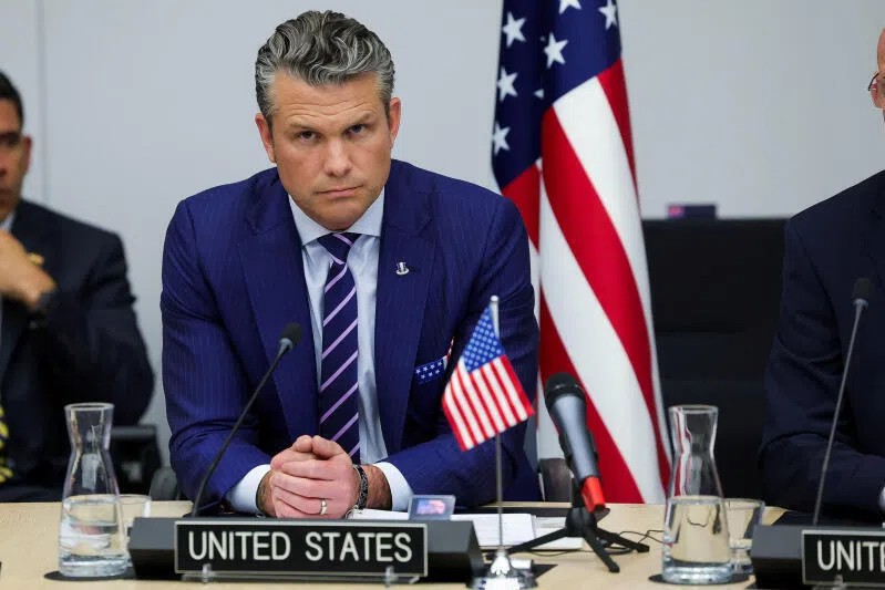 US Defence Secretary Pete Hegseth attending a meeting at Nato headquarters in Brussels, Belgium on Oct 15.