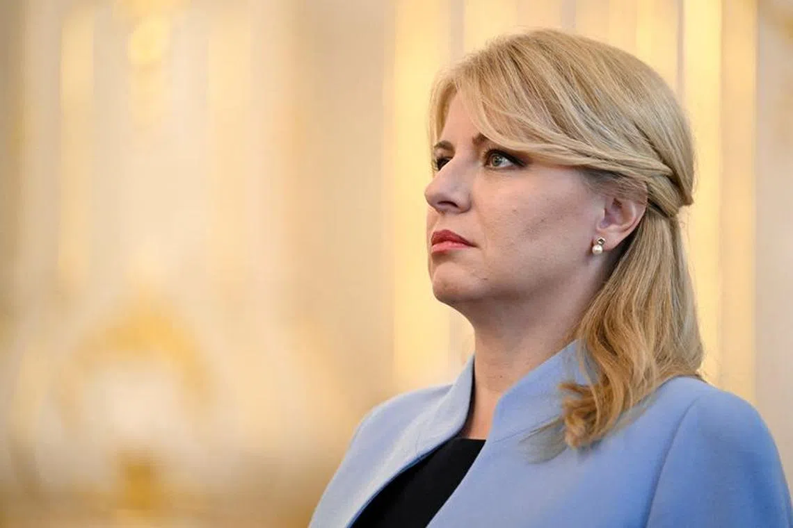 FILE PHOTO: Slovakia's President Zuzana Caputova attends the new cabinet's inauguration, at the Presidential Palace in Bratislava, Slovakia, October 25, 2023. REUTERS/Radovan Stoklasa/File Photo