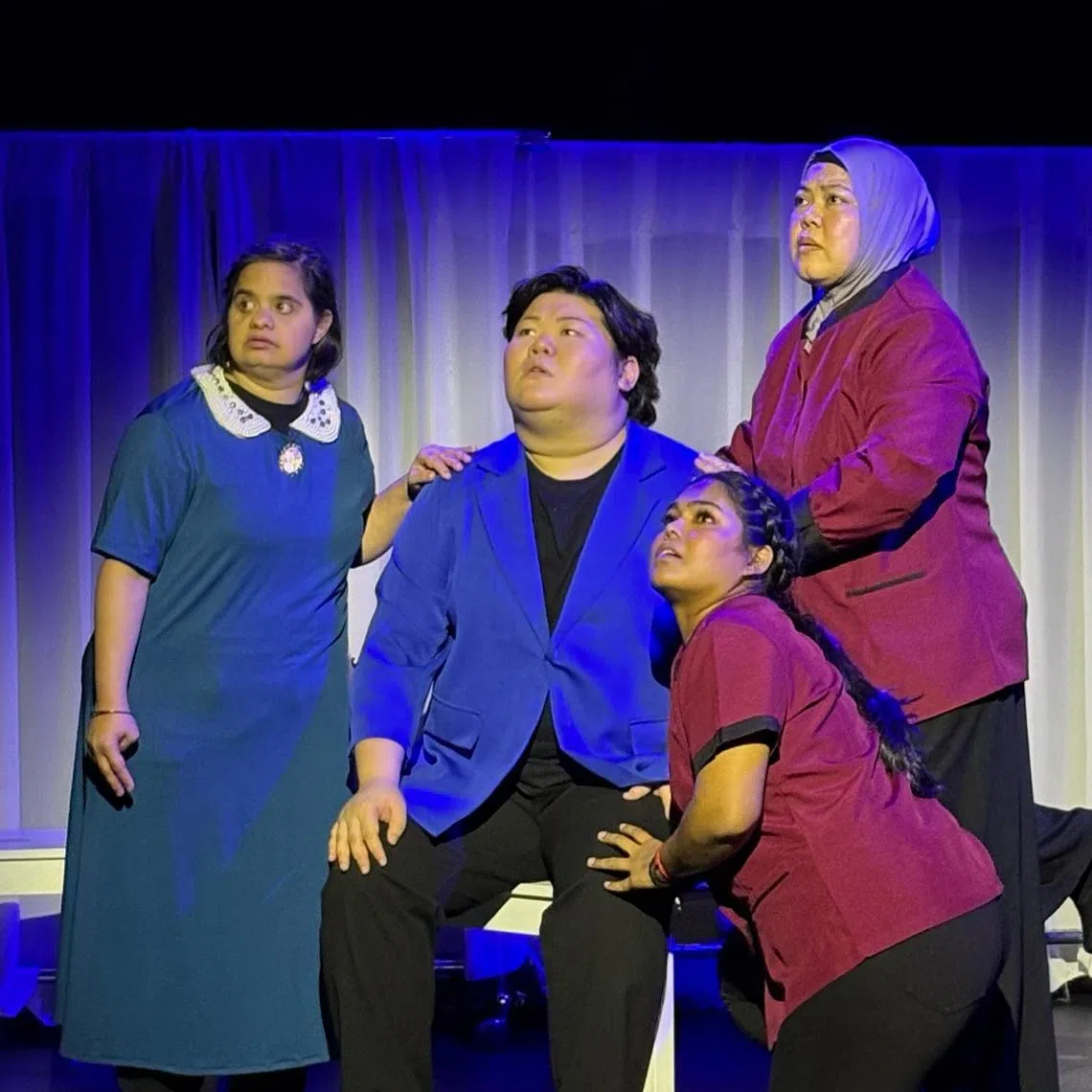 From left: Jaspreet Kaur Sekhon, Deonn Yang, Periyachi Roshini and Dalifah Shahril in Invisible.