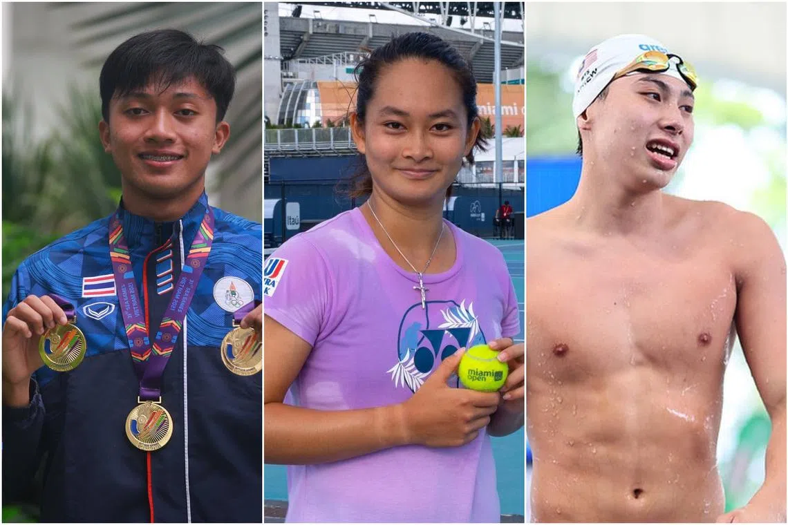 (From left) Thailand’s Puripol Boonson, Indonesia's Priska Nugroho and Malaysia's Khiew Hoe Yean.