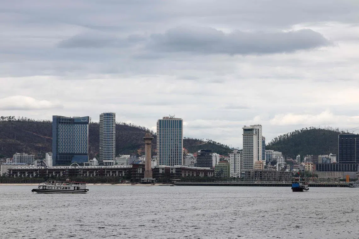 This picture taken on May 24 shows boats navigating near Ha Long in Vietnam's Quang Ninh province. 