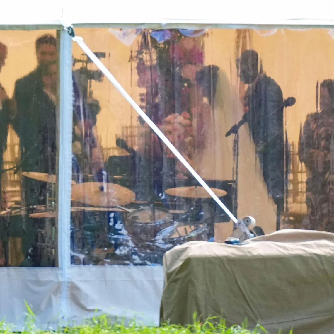 Princess Martha Louise and Mr Durek Verrett inside the wedding tent on the day of their Aug 31 wedding.