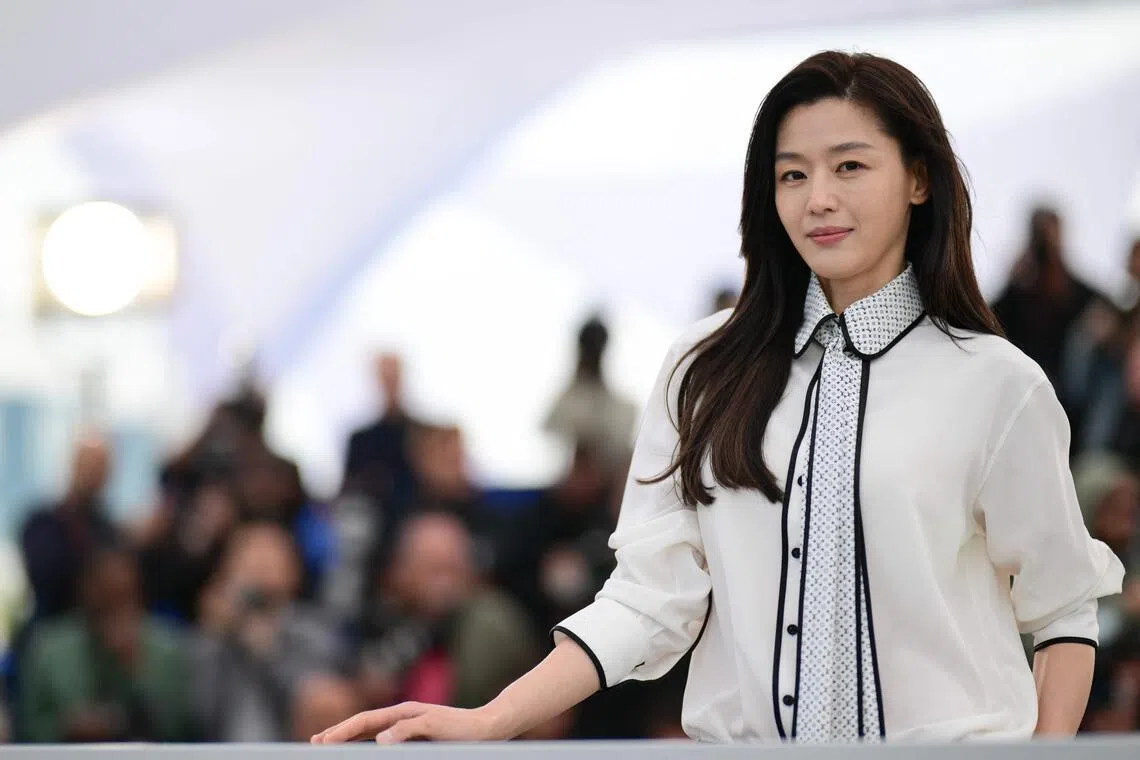 South Korean actress Gianna Jun Ji-hyun at the photocall of Colony at the Cannes Film Festival in Cannes, southern France on May 15. 
