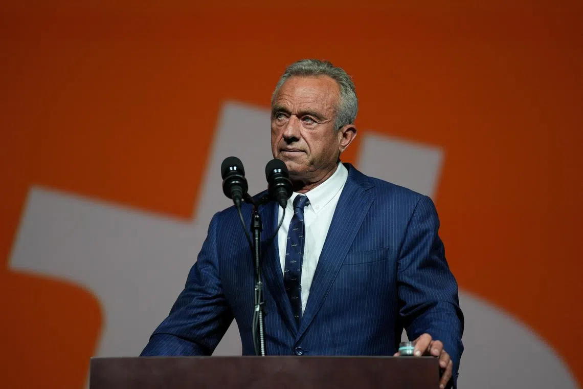 FILE PHOTO: Independent U.S. presidential candidate Robert F. Kennedy Jr speaks at Bitcoin 2024 in Nashville, Tennessee, U.S. July 26, 2024.  REUTERS/Kevin Wurm/File Photo