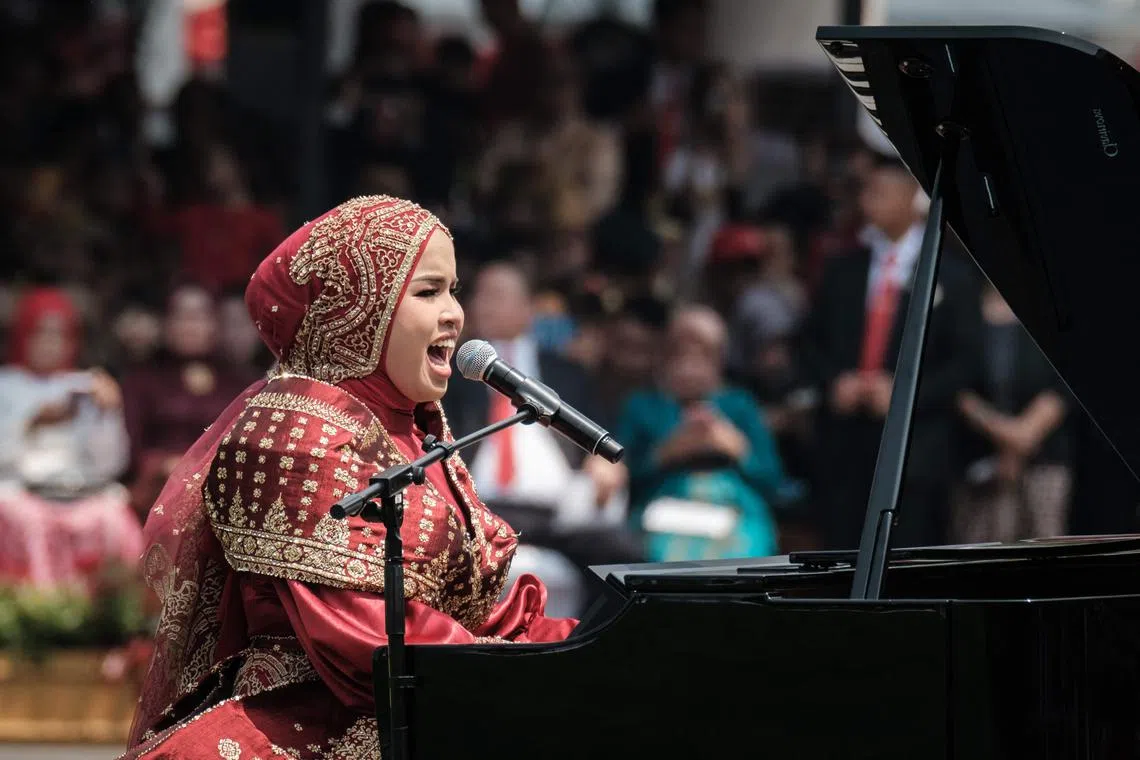 Putri Ariani performing at Indonesia's 78th Independence Day on Aug 17. Putri finished fourth on America's Got Talent, to great disappointment from the audience.