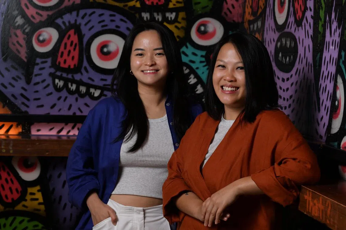 ST20240618_202440896283 hyrestaurant22 Chong Jun Liang
From left: Cynthia Chu and Rebekah Lin who are orangisers of mental health seminar for workers in F&B, photographed on June 18, 2024.

******* Feature on mental health seminar for workers in F&B