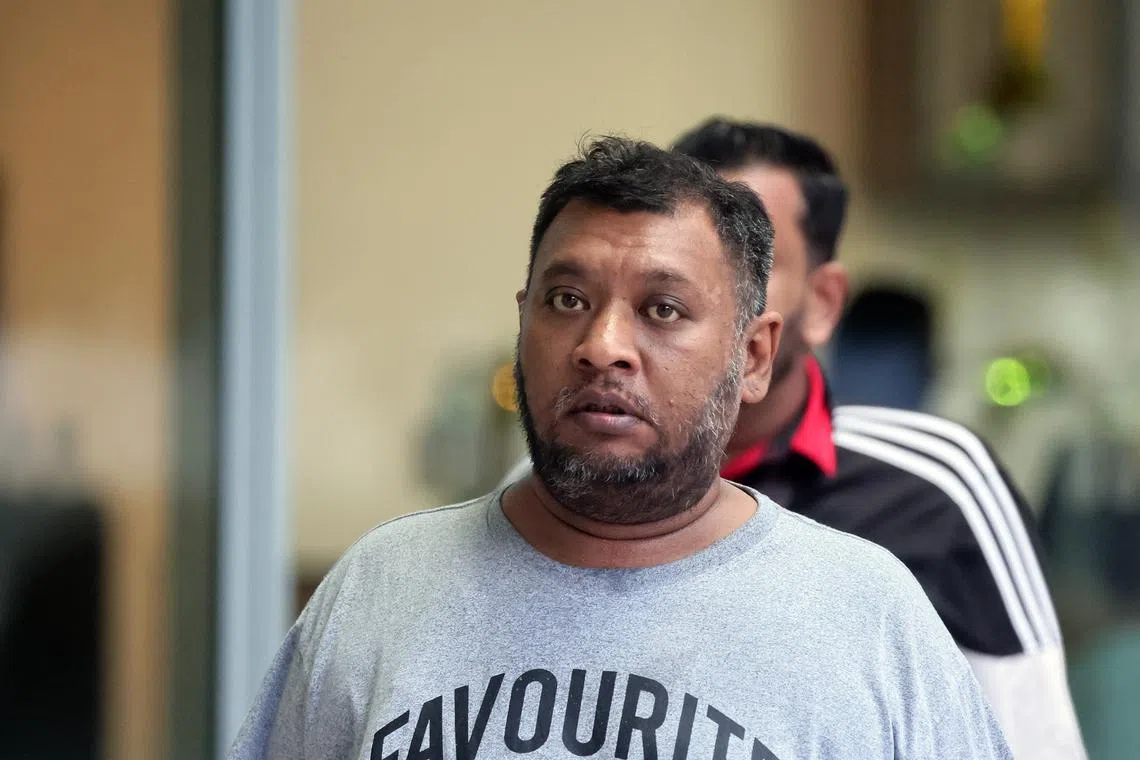 Durendran Vicknesh Venkatraman arriving at the State Courts in April 9.