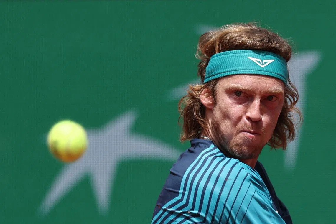Tennis - French Open - Roland Garros, Paris, France - May 29, 2026 Russia's Andrey Rublev in action during his third round match against Portugal's Nuno Borges REUTERS/Stephane Mahe