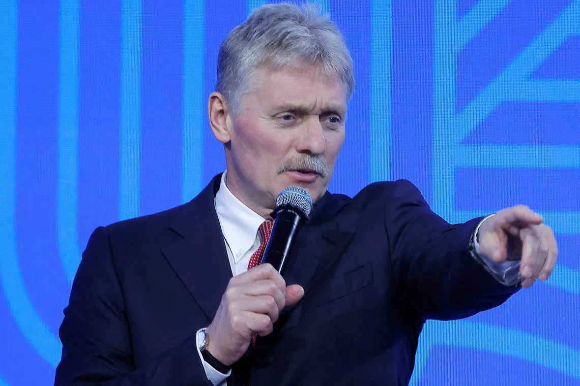 Kremlin spokesman Dmitry Peskov attends a press conference of Russian President Vladimir Putin speaks at the BRICS summit in Kazan, Russia October 24, 2024. REUTERS/Maxim Shemetov/File Photo
