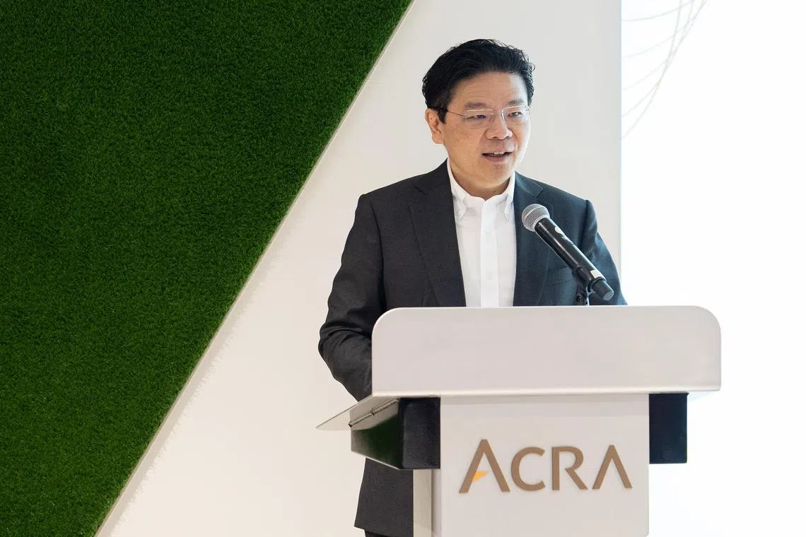 pixlawrence - Deputy Prime Minister and Minister for Finance Lawrence Wong had delivered a speech at the ACRA Merger Commemorative Event on Tue, 27 Jun 2023, at approximately 11am. Terms and Conditions: The image(s) is/are copyrighted by the Ministry of Finance (MOF) and is/are intended for your immediate news publication only. Please credit the image(s) to Ministry of Finance. One-time use only in print, broadcast and/or online platforms. No sale of image(s) in part or in whole is allowed. Archival of images is allowed but permission from MOF is required for any republishing in future beyond 90 days from the date of release.