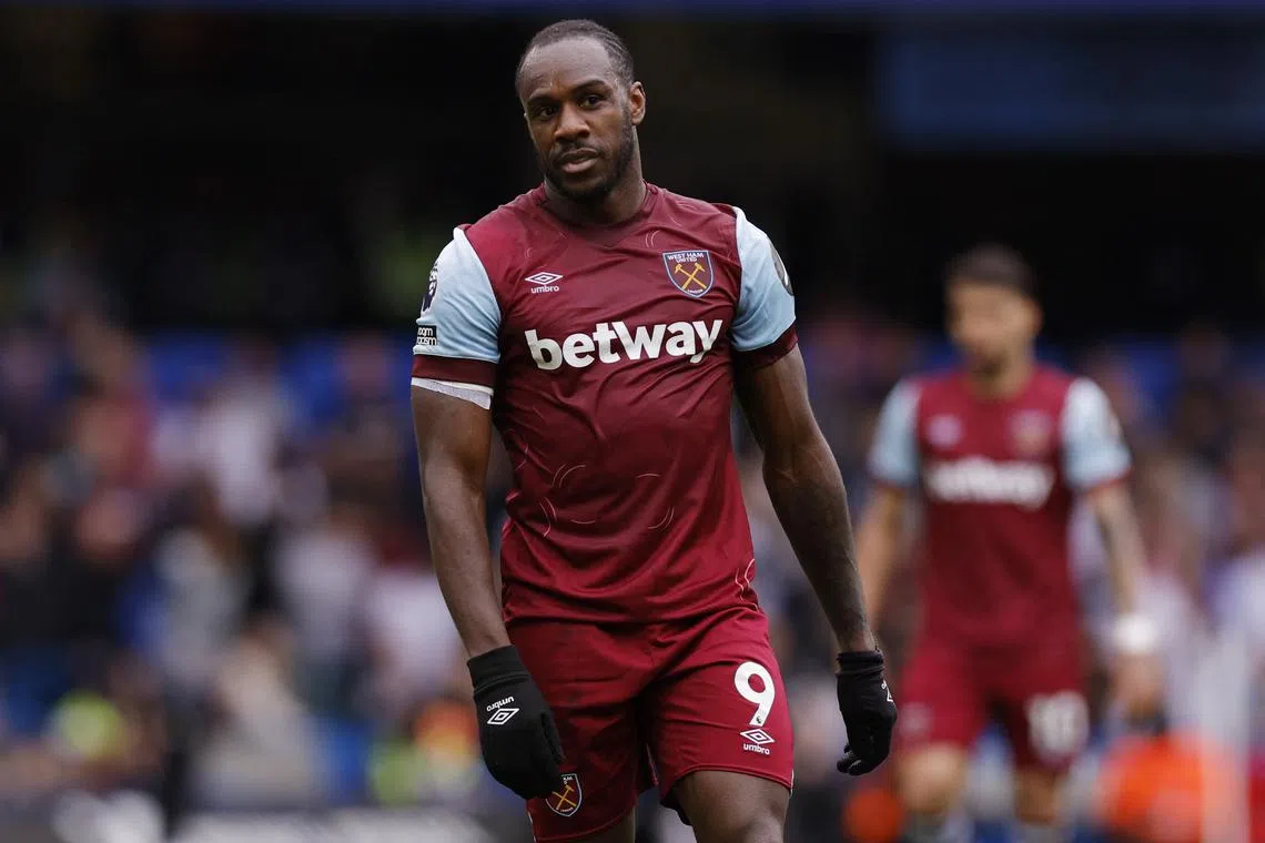 FILE PHOTO: Soccer Football - Premier League - Chelsea v West Ham United - Stamford Bridge, London, Britain - May 5, 2024 West Ham United's Michail Antonio reacts after conceding their third goal scored by Chelsea's Noni Madueke Action Images via Reuters/Andrew Couldridge/File Photo