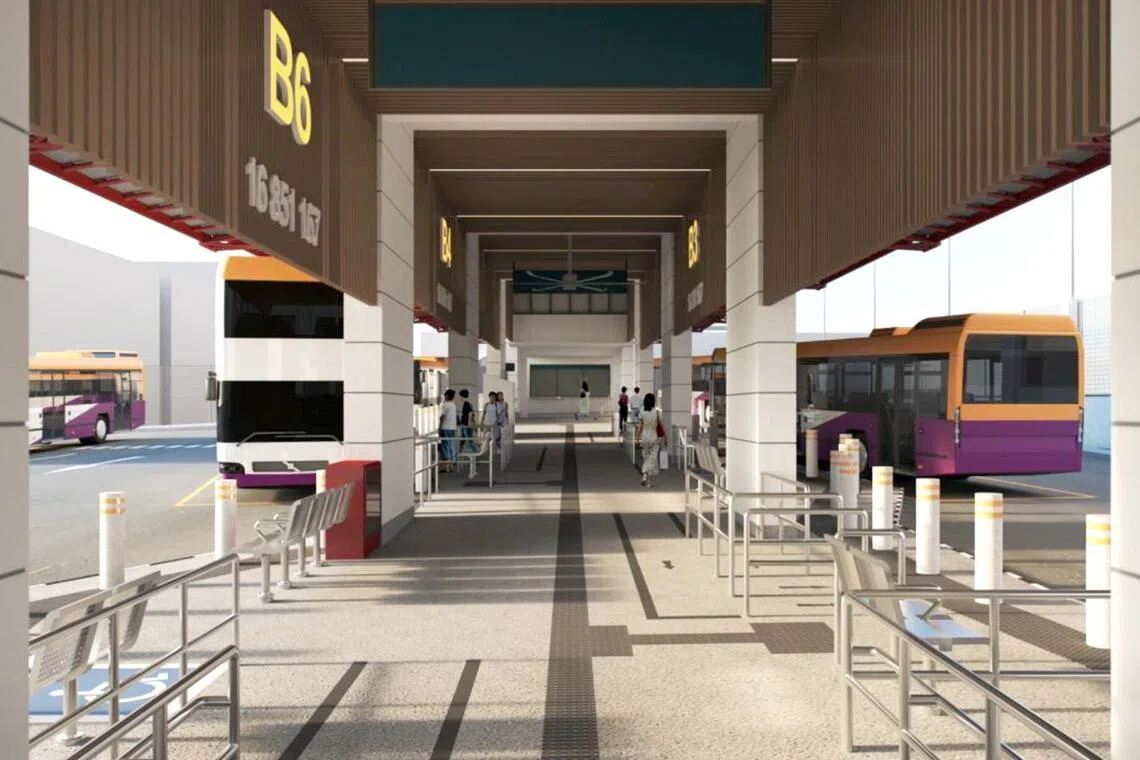 An artist’s impression of the upgraded Bukit Merah Bus Interchange.