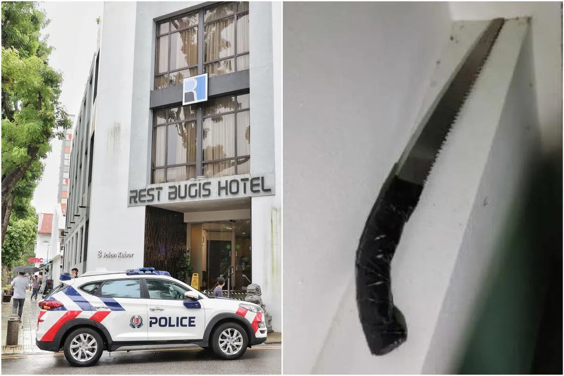 Mohammad Ghufran Sinarfadhli was sentenced to three years and 11 months’ jail after he took part in a knife attack at Rest Bugis Hotel in March 2023.