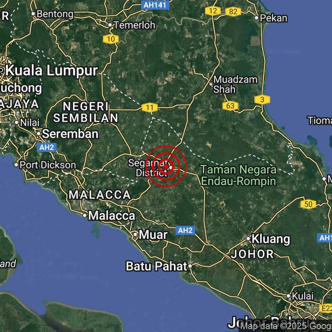 The earthquake was recorded at 7.29am on Aug 30, the fifth in to hit Segamat, Johor in a week.