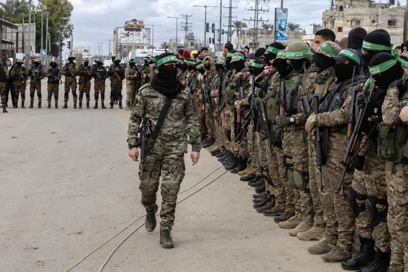 Hamas fighters in Deir al-Balah, central Gaza, on Feb 8.