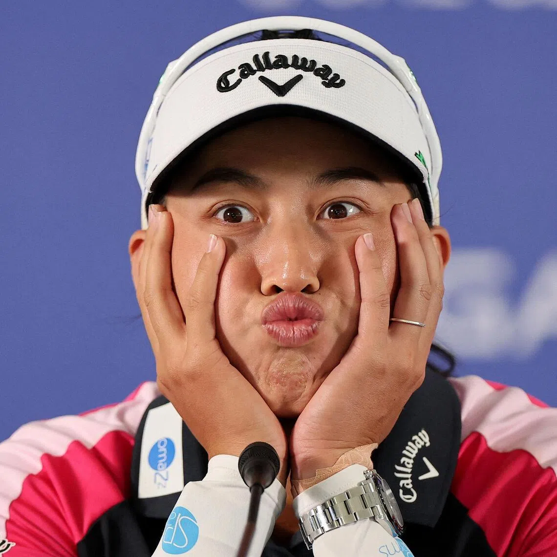 Jeeno Thitikul of Thailand at a pre-tournament press conference on Nov 18, 2025, ahead of this week’s season-ending LPGA Tour Championship in Naples, Florida.