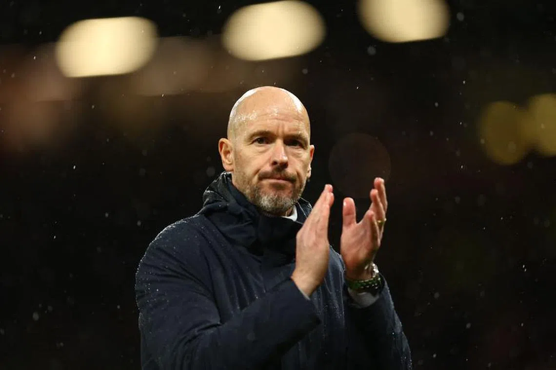 Soccer Football - Premier League - Manchester United v Manchester City - Old Trafford, Manchester, Britain - October 29, 2023   Manchester United manager Erik ten Hag looks dejected after the match REUTERS/Molly Darlington
