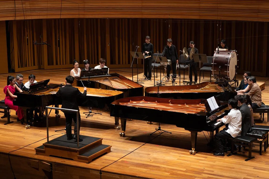 tlforte10 - Piano, Four-te! concert on Nov 18 featuring pianists of Yong Siew Toh Conservatory.

source/copyright: Jellal Koay Loong Chuen
ST use only
upload into Life folder