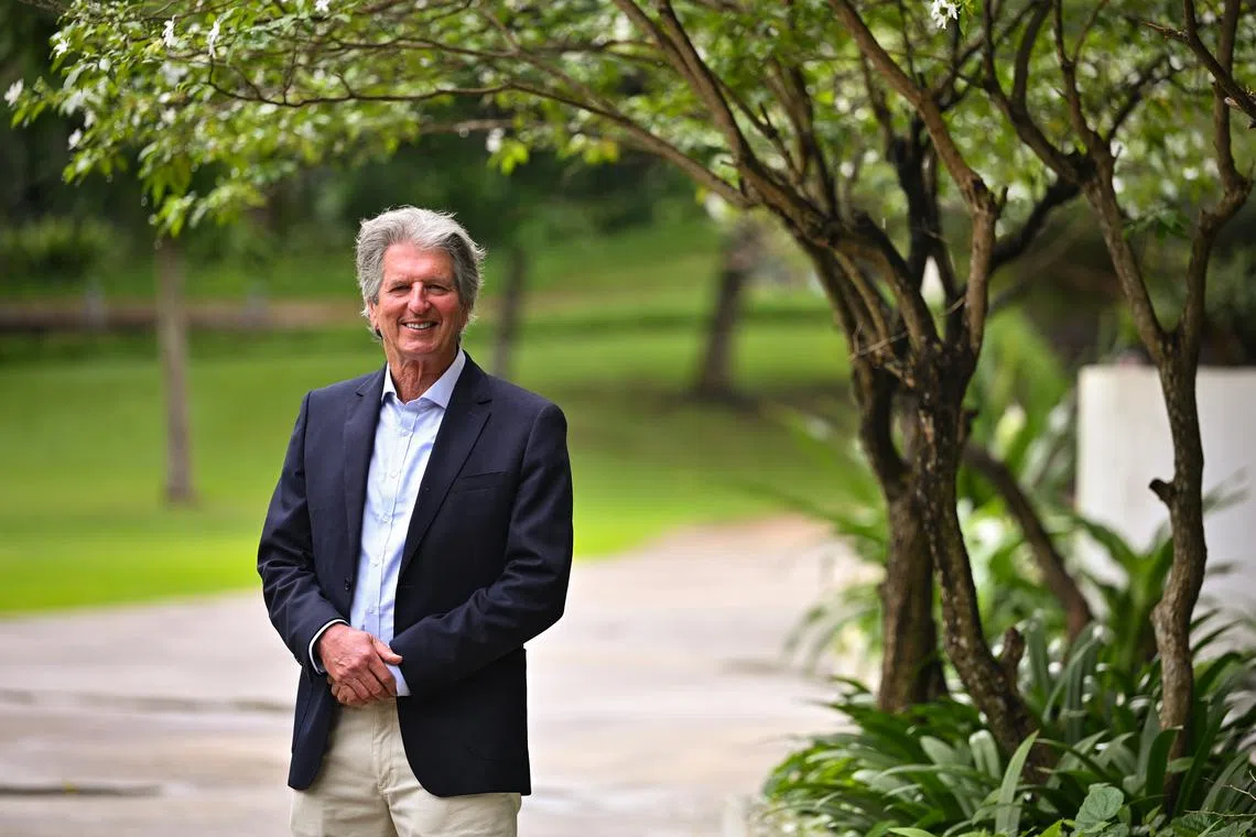 ST20240109-202481271034-Lim Yaohui-Ariel Yu-sbgyss09/ Professor Martin Green, Scientia Professor at the University of New South Wales, Sydney and Founding Director of the Australian Centre for Advanced Photovoltaics, during Global Young Scientists Summit (GYSS) 2024 at NUS on Jan 9, 2024. The values of science which promote collaboration and teamwork is celebrated once again at the GYSS 2024. Despite global uncertainties, the brightest researchers and eminent scientists will converge in Singapore from 8 to 12 January 2024. This year, over 350 young scientists from about 35 countries will be participating in the five-day Summit, the highest number of participants in a decade. Year on year, interest in the Summit has grown on average by 10 per cent. For 2024, the number of participants from Singapore increased by nearly 70 per cent, from a steady state of 58 since 20201 to around 100 in 2024. (ST PHOTO: LIM YAOHUI)