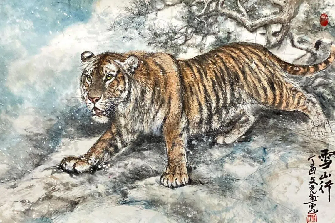 The late Ong Boon Kong was renown for his paintings of tigers and Singaporean scenery, such as his painting A Snowy Expedition To The Mountain.