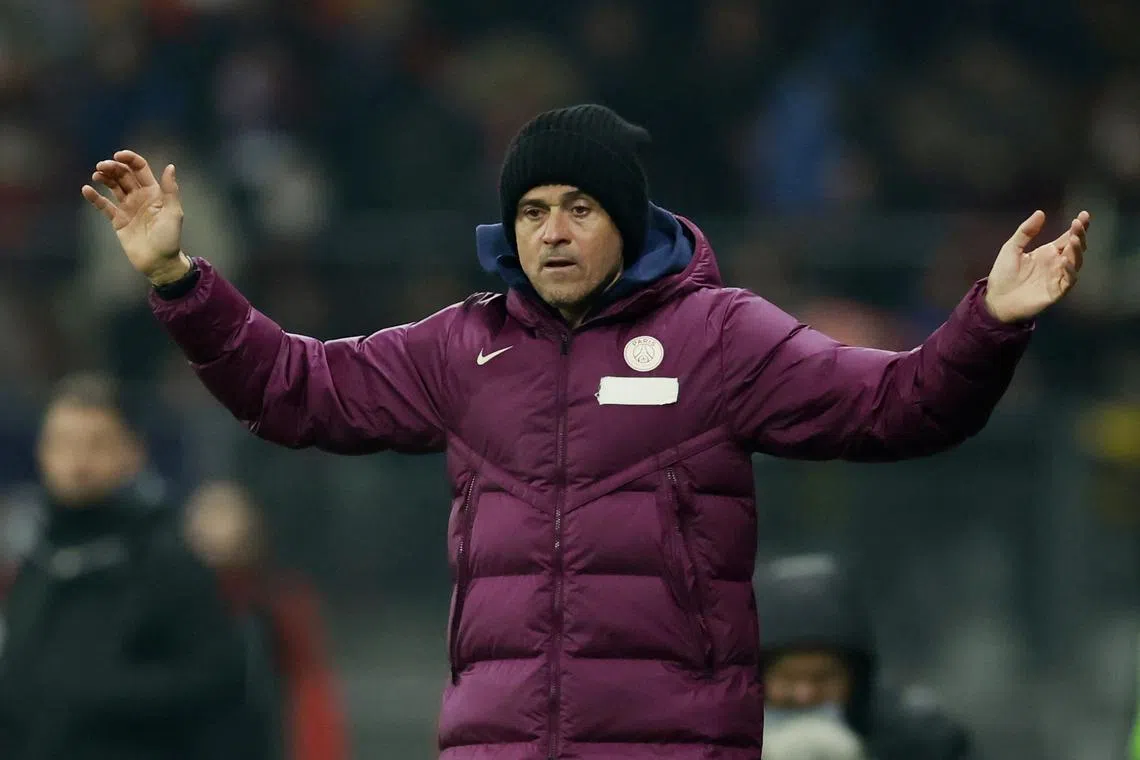 FILE PHOTO: Soccer Football - French Cup - Round of 16 - Le Mans v Paris St Germain - Stade Marie-Marvingt, Le Mans, France - February 4, 2025 Paris St Germain coach Luis Enrique REUTERS/Stephane Mahe/ File Photo