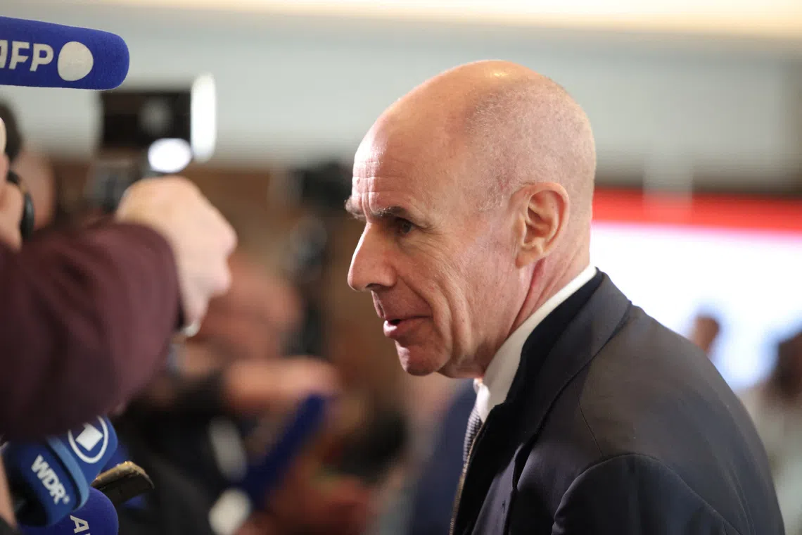 Olympics - 144th IOC Session - Costa Navarino, Pylos, Greece - March 19, 2025 Candidate to the presidency of the International Olympic Committee (IOC) Johan Eliasch during the session REUTERS/Louisa Gouliamaki