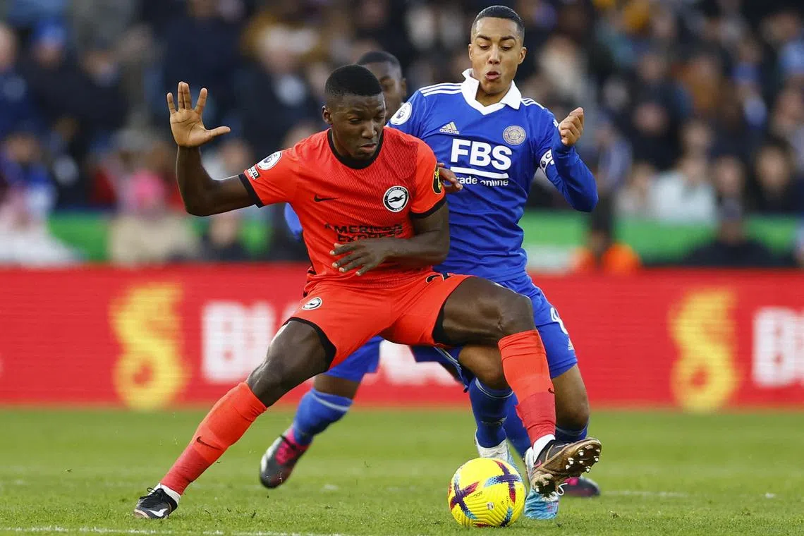 Brighton & Hove Albion midfielder Moises Caicedo (front) has publicly said he wants to join Arsenal.