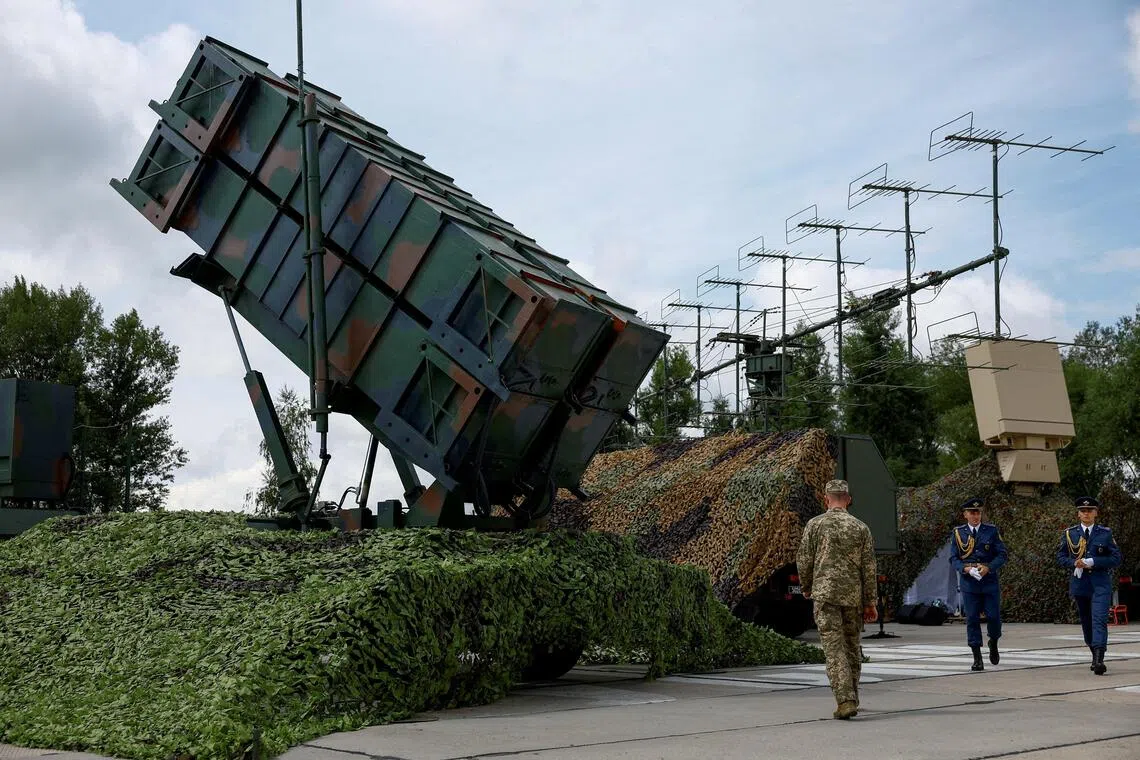 A Patriot air defence missile system at an undisclosed location in Ukraine in 2024.