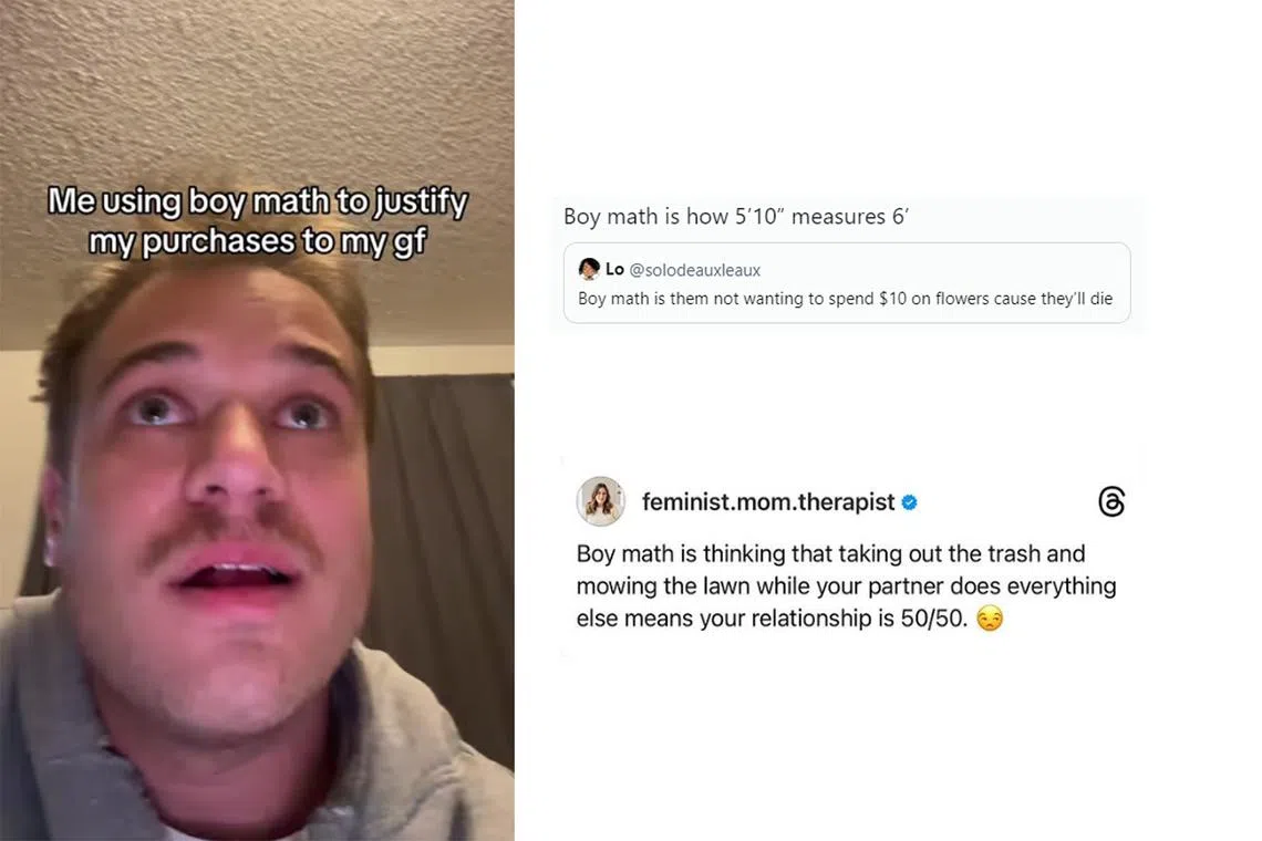 On TikTok, "boy math" videos have amassed over 60 million views.